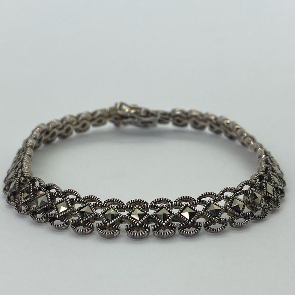 925 silver marcasite tennis bracelet